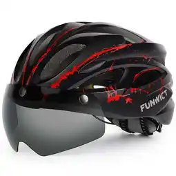 Walmart FUNWICT Bicycle Helmet with Light and Magnetic Goggles Lightweight Bike Helmet for Adult Men Women offer