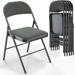 Walmart Vingli Metal Indoor and Outdoor Conferences Padded Folding Chairs, Gray 1 Set of 6 offer