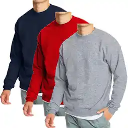 Walmart 3-Pack Men's Crew Neck Fleece-Lined Pullover Sweatshirt (S-2XL) offer