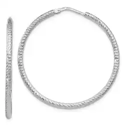 Walmart Auriga Fine Jewelry 925 Sterling Silver Diamond-cut Endless Hoop Earrings for Women offer