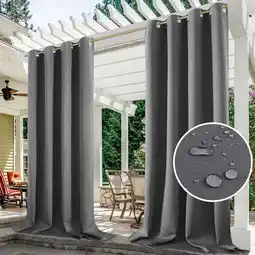 Walmart Topchances Outdoor Dark Gray Grommet Blackout Outdoor Curtains, 54 x 84 In 2 Panels offer