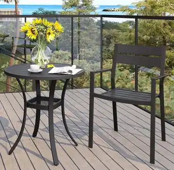 Walmart Vicllax Outdoor Small Dining Table Patio Round Metal Table Modern Style (Diameter 27) offer