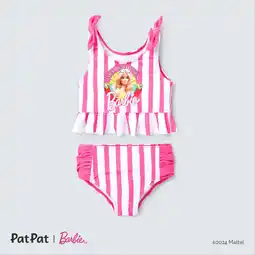 Walmart Barbie Girls Swimsuits Graphic Stripes 2 Pieces Bathing Suits Set Gifts Pink Sizes 3-10 offer