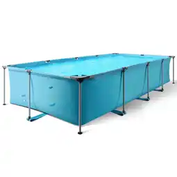 Walmart 15FT Rectangular Frame Swimming Pool Metal Outdoor Backyard Above Ground Pool Family Adults Splash offer