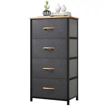 Walmart Dextrus 4-Drawer Fabric Dresser for Adults & Teens, Easy Pull Storage Unit for Bedroom, Dark Gray offer