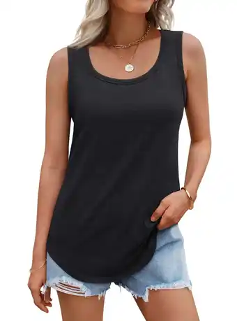 Walmart SUNBS Loose Fit Tank Tops for Women Casual Crewneck Sleeveless Summer Plus Size Tops 2025 offer