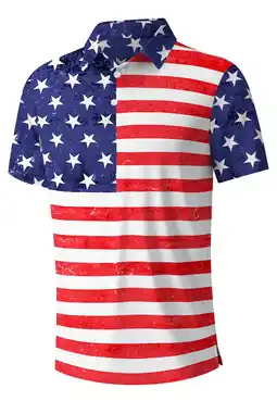 Walmart Iceglad Golf Shirts for Men Short Sleeve Dry Fit Print Performance Moisture Wicking Polo Shirt offer