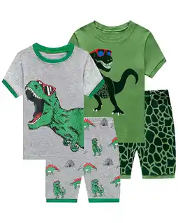 Walmart Little Hand Toddler Boys Short Sleeve Pajamas Dino Sleepwear Sets 5T offer