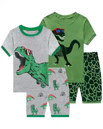 Walmart Little Hand Toddler Boys Short Sleeve Pajamas Dino Sleepwear Sets 5T offer