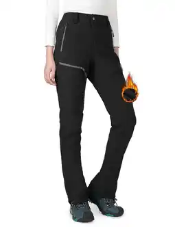 Walmart Wespornow Polyester Waterproof Fleece Lined Hiking Ski Snow Pants Women offer