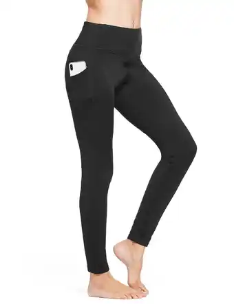 Walmart Women's Fleece Lined Leggings Winter Yoga Leggings Thermal High Waisted Pocketed Pants Black S offer