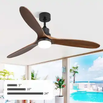 Walmart Sofucor 60 Ceiling Fan with Lights and Remote , 3 Solid Wood Blades& Reverse Airflow offer