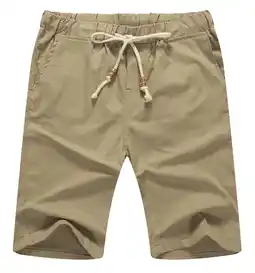 Walmart Iceglad Men's Linen Casual Classic Fit Short Drawstring Summer Beach Shorts offer