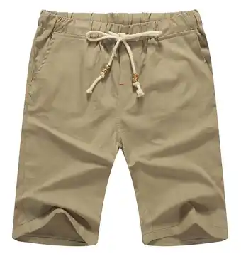 Walmart Iceglad Men's Linen Casual Classic Fit Short Drawstring Summer Beach Shorts offer