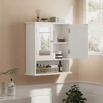 Walmart Smuxee Bathroom Cabinet over The Toilet Storage,Medicine Cabinet with Mirror Door,White offer