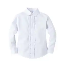 Walmart Bienzoe Girl's School Uniform Long Sleeve White Blouse M offer