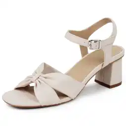 Walmart Women's Square Toe Low Chunky Heels Sandals Ankle Strap Block Heel Shoes for Ladies Beige 8 offer