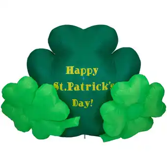 Walmart Northlight LED Lighted Inflatable Happy St. Patrick's Day Triple Shamrock Outdoor Decoration - 60 offer