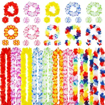 Walmart Bubabox Silk Tropical Hawaiian Flower Party Decoration Kits Colorful, 40 Pack offer