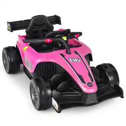 Walmart Costway 12V Kids Ride on Car Electric Racing Truck Remote Control w/ MP3 & Lights Pink offer