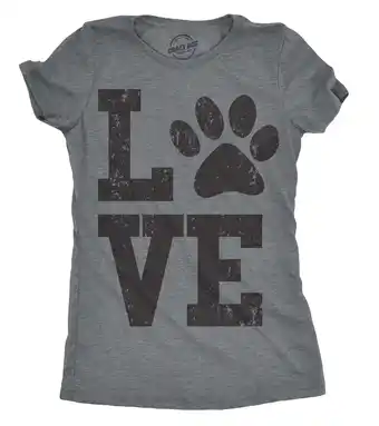 Walmart Womens Love Paw T shirt Cute Gift for Dog Mom Pet Lover Cool Funny Graphic Tee Womens Graphic Tees offer