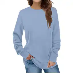 Walmart Xixinqiwan Womens Long Sleeve Shirts Crewneck Lightweight Pullover Tops Casual Loose Basic Tee offer