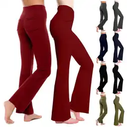 Walmart Patlollav Clearance Trousers for Women Thicken Workout Out Leggings Stretch Waist Pocket Yoga Pants offer