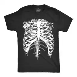 Walmart Mens Splattered Rib Cage Tshirt Cool Skeleton Costume Halloween Tee For Guys Graphic Tees offer