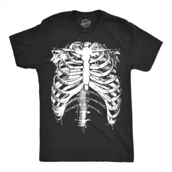 Walmart Mens Splattered Rib Cage Tshirt Cool Skeleton Costume Halloween Tee For Guys Graphic Tees offer