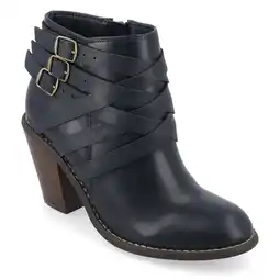 Walmart Journee Womens Strap Inside Zip Stacked Heel Booties offer