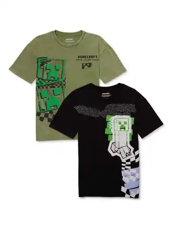 Walmart Licensed Boy's Minecraft 2 Pack Tees- Sizes XS-2XL offer