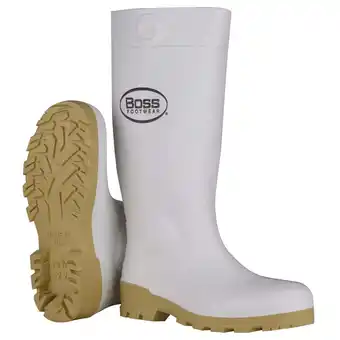 Walmart Boss Unisex PVC Boots White 7 US Waterproof 1 pair 16 in offer