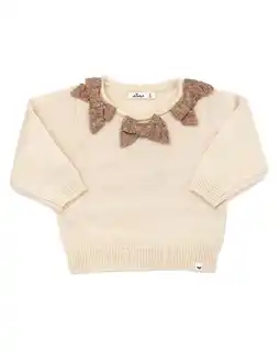 Walmart oh baby! girls Scandi Bow Wool-Blend Sweater, 12-18 offer