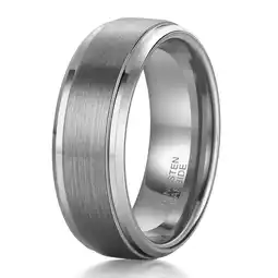 Walmart Jewmon 8mm Tungsten Rings for Men High Polish Matte Brushed Surface Wedding Band Ring Comfort Fit offer