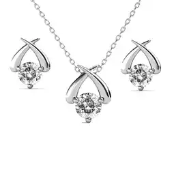 Walmart Cate & Chloe Eloise 18k White Gold Plated Silver Jewelry Set with Swarovski Crystals for Women offer