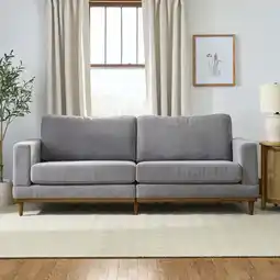 Walmart Better Homes & Gardens Springwood Wood Frame 83.46 Sofa, Gray offer