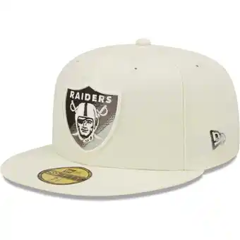 Walmart Men's New Era Cream Las Vegas Raiders Chrome Color Dim 59FIFTY Fitted Hat offer