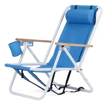 Walmart Zimtown Backpack Beach Chair Folding Portable Chair Solid Construction Camping Blue offer