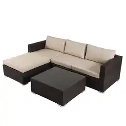 Walmart GDF Studio Raleigh Outdoor 5 Piece Wicker Sectional Sofa Set with Cushions, Beige offer