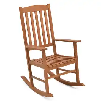 Walmart Gymax Eucalyptus Wood Indoor, Outdoor Rocking Chair, Natural offer