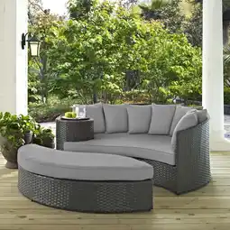 Walmart Modway Sojourn Aluminum and Rattan Patio Daybed in Canvas/Gray offer