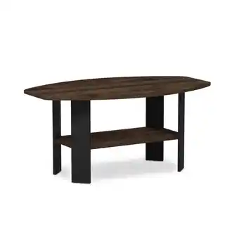 Walmart Furinno Engineered Wood Simple Design Coffee Table in Columbia Walnut/Black offer