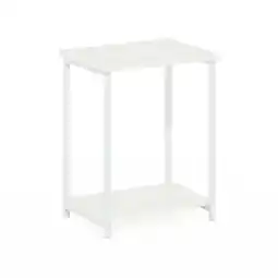 Walmart Furinno Simplistic Industrial Metal Frame End Table, 1-Pack, White/White offer