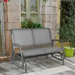 Walmart Gymax 48'' Outdoor Patio Swing Glider Bench Chair Loveseat Rocker Lounge Backyard Grey offer