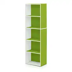 Walmart Furinno Luder 5-Tier Reversible Open Shelf Bookcase, Green offer