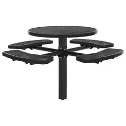 Walmart Global Industrial 46 Round Picnic Table, In-Ground Mount, Black offer