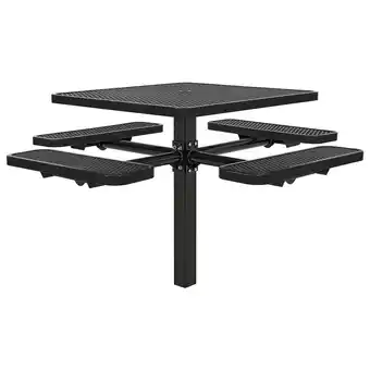 Walmart 46 SquarePicnic Table, In-Ground Mount , Black offer