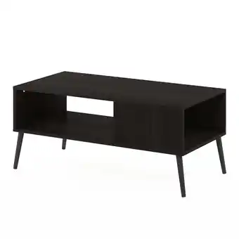 Walmart Furinno Claude Mid Century Style Coffee Table with Wood Legs, Espresso offer