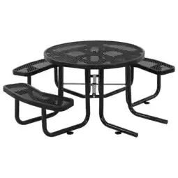 Walmart 46 Wheel Chair Accessible Round Picnic Table, Surface Mount, Black offer