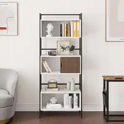 Walmart JUSTLET Display Standing Shelf Bookcases with Doors, Metal White, 25.9 lbs offer